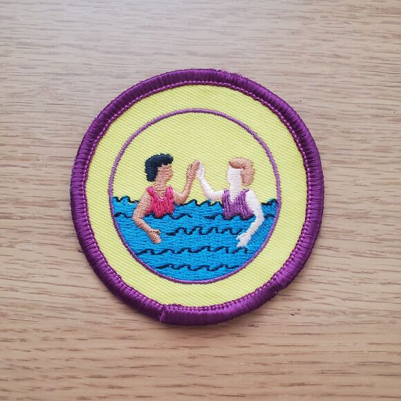 Vintage 90s Girl Scout Swimming Patch - Picture 1 of 3